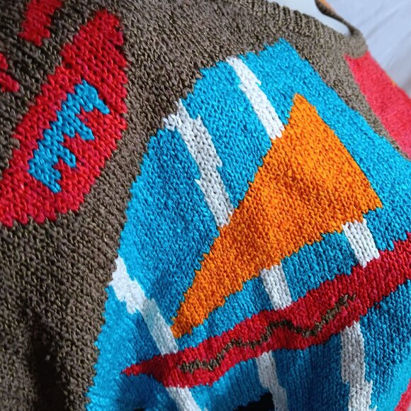 Vintage 90's Breckenridge Womens Abstract Silk & Rayon Short Sleeve Sweater M - Picture 4 of 7